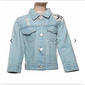 Light Wash Pearl Denim Jacket